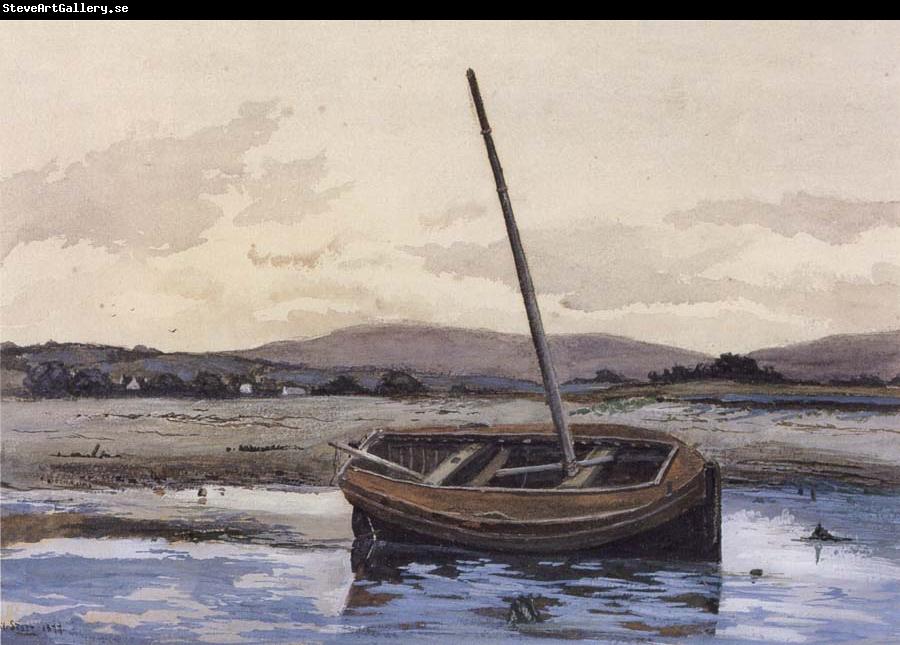 William Stott of Oldham Boat at Low Tide